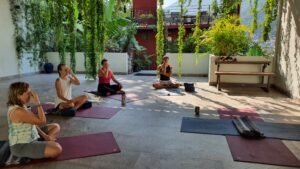 Alternate nostril breathing at the Vallarta Breeze Yoga Puerto Vallarta Yoga Studio