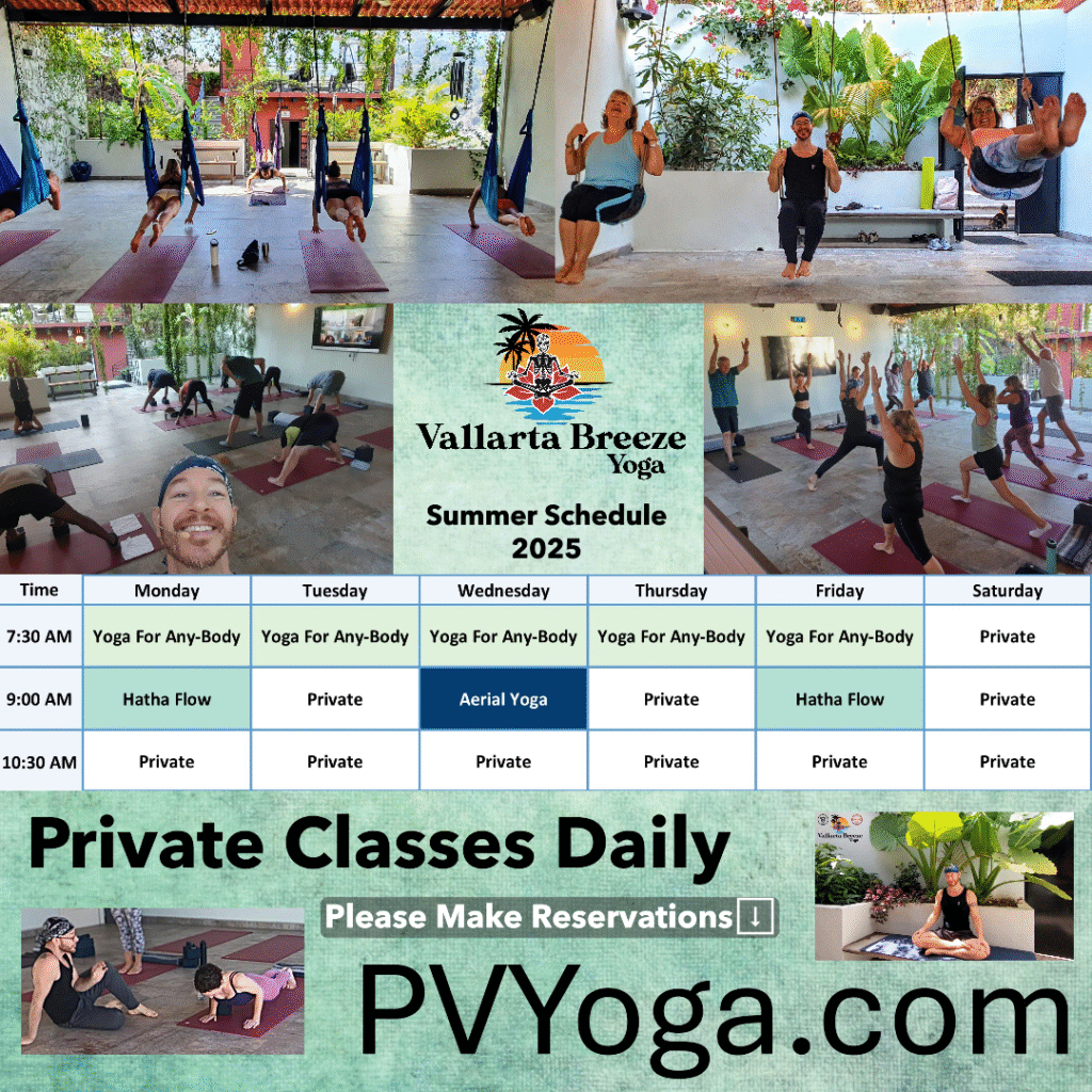 Vallarta Breeze Yoga Puerto Vallarta Summer 2025 Schedule.